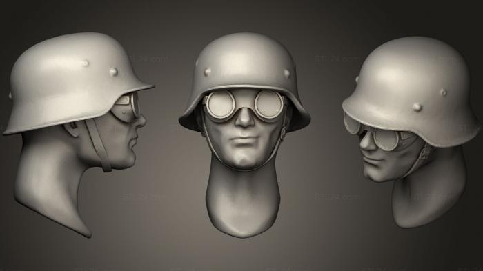 Статуэтки военные (ГОЛОВНЫЕ ШЛЕМЫ14, STKW_0463) 3D модель для ЧПУ станка